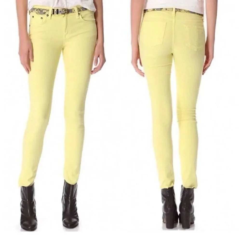 rag & bone Canary Skinny Jeans Cotton Yellow Stretch Legging Size 28